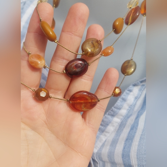 Vintage Multistrand Beaded Statement Piece Necklace Silver Adjustable - Picture 2 of 5